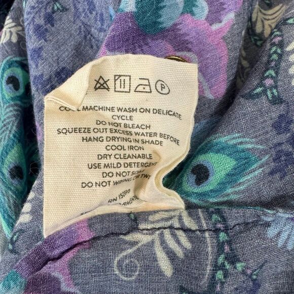 Spell & The Gypsy Boheme Ruffle Blouse | Peacock Floral Print | Medium - Picture 11 of 13